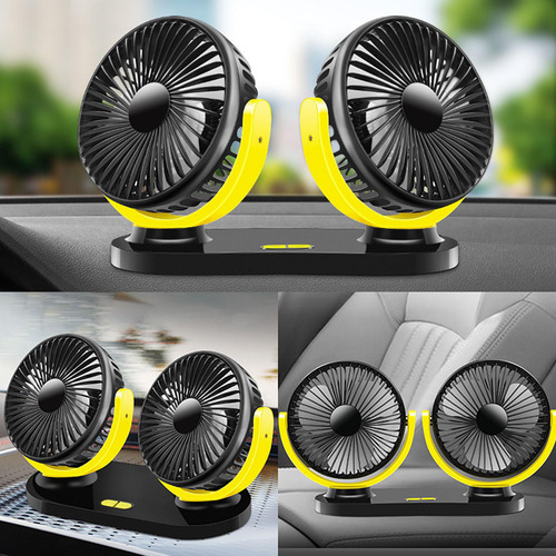 Ventilador De Cabeza Para Automóvil 24x16cm Amarillo Negro