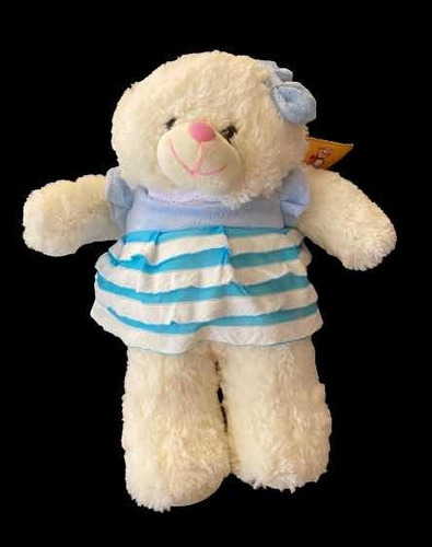 Oso De Peluche Blanco Con Ropa Azul Súper Suave