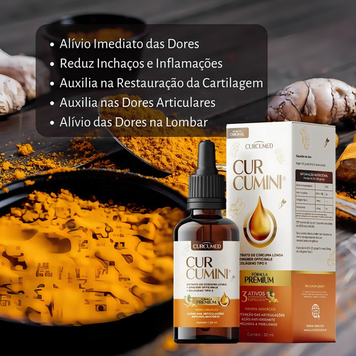 Suplemento en líquido Curcumini Curcumini gotas Carboidratos x 30mL de 3 un