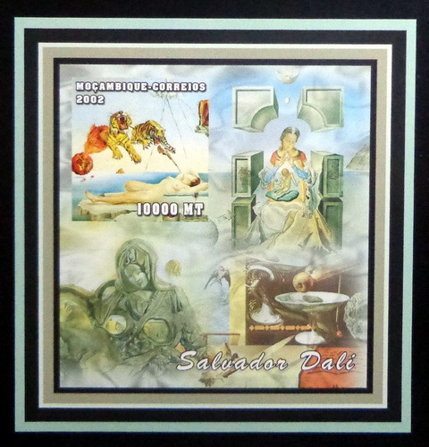 Mozambique Arte, Bloque 1 Sello Salvador Dalí 02 Mint L9360