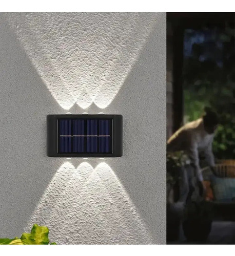 Aplique Luz Lampara Pared Bidireccional Panel Solar 6led 