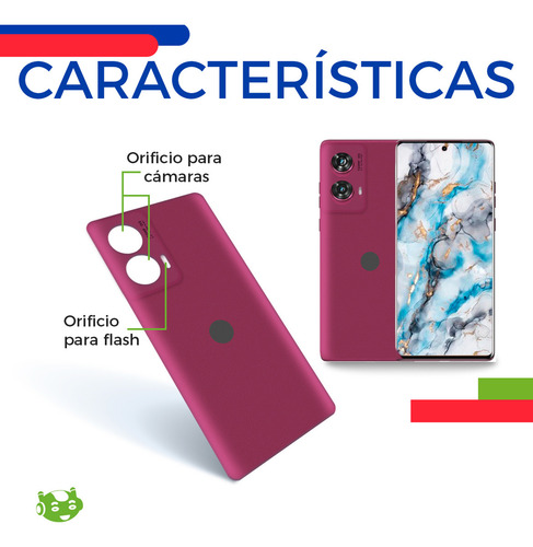 Tapa Trasera Compatible Con Moto Edge 50 Fusion Xt2429-1 Color Rosa Slim Company