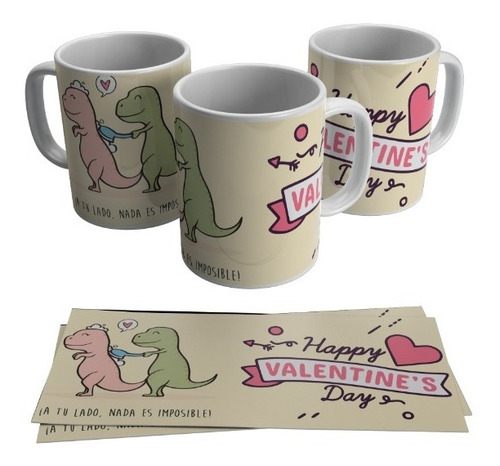 Taza San Valentín 14 De Febrero Regalo Novios T Rex