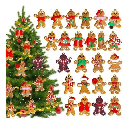Adornos Colgantes Navideños, 24 Unidades, Bonita Decoración,