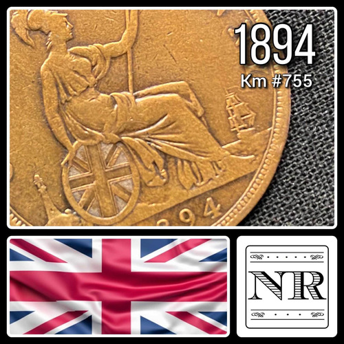 Inglaterra - 1 Penny - Año 1894 - Km #755 - Victoria