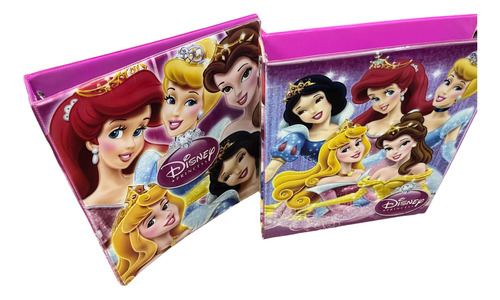 Carpeta Escolar N 3 Pvc 3 Ganchos Princesas Set X3 - Lemi