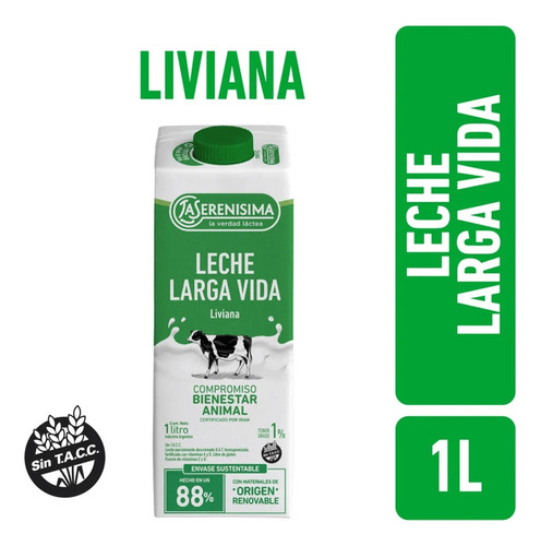 Leche La Serenisima Larga Vida Liviana 1% 1lt 6u