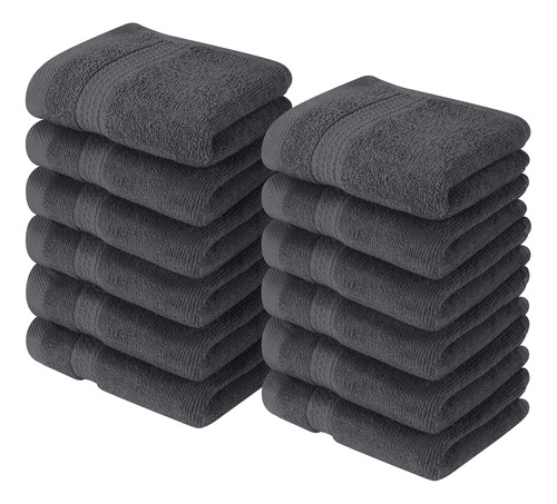 Utopia Towels - Premium Washcloths Set (12 X 12 Inches, Grey