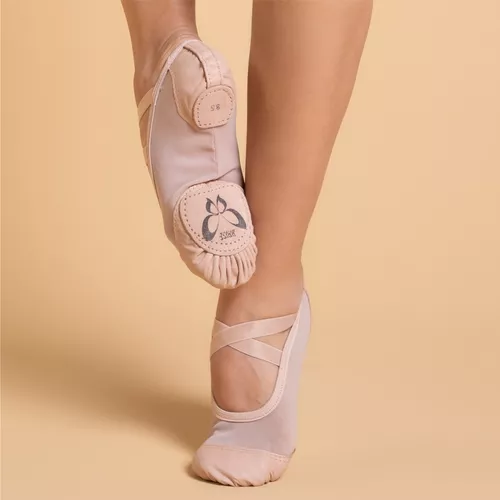 Sapatilha Ballet E Jazz Pro Brisé Bege - Couro E Lycra 0400 - R$ 150