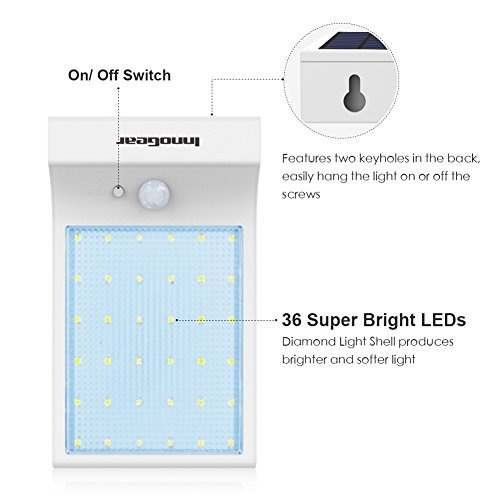 Innogear Solar Gutter Lights Apliques De Pared Con Poste De