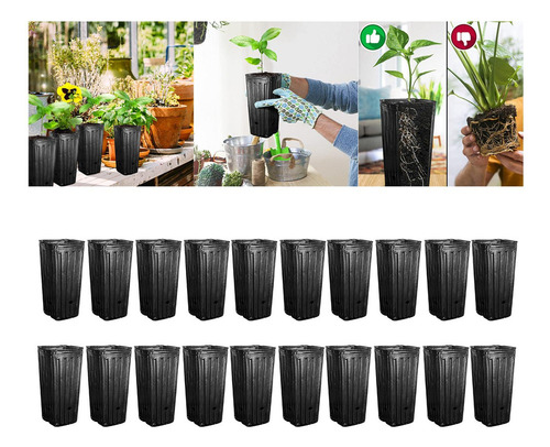 Nuevo 20x Macetas De Vivero Profundas Macetas Con Orificios