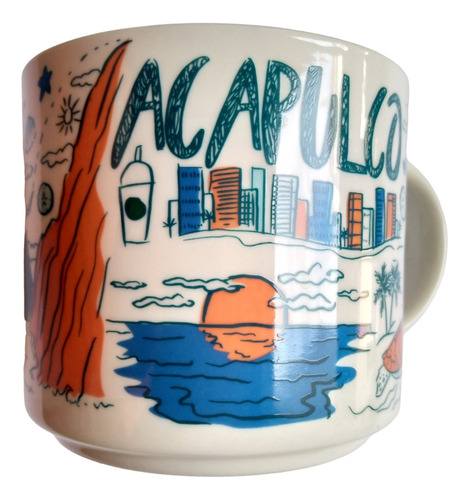 Taza Starbucks Acapulco Been There Series 414 Ml Color Azul