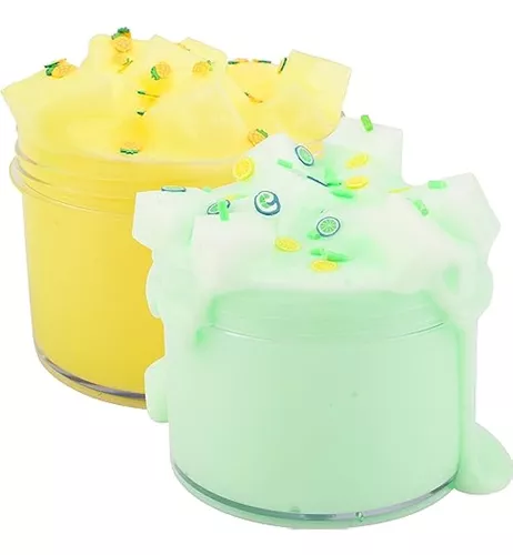 3 Piezas Jelly Cube Crystal Slime, Verde Amarillo Blanco Crujiente