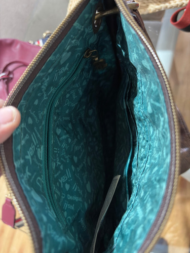 Cartera Bandolera Desigual Aria Azul Floreado Níquel Bordó