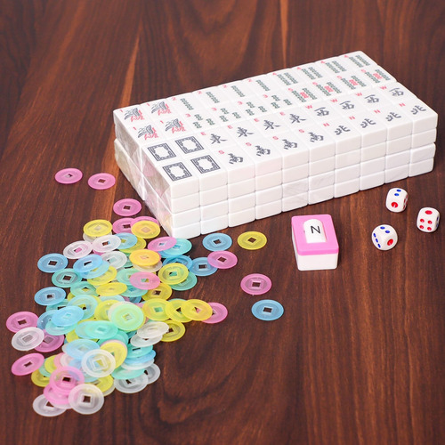 Set De Zgme American Mahjong, 166 Baldosas Blancas Con Y 4