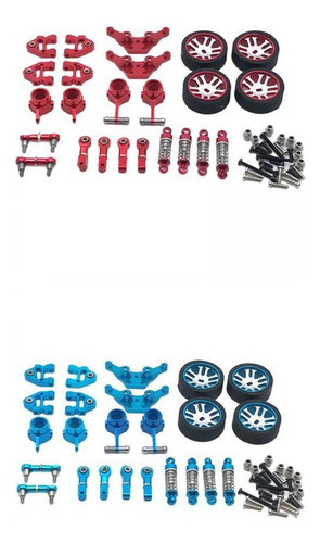 2x 1:28 Rc Coche Accesorios De Actualización De Metal Para