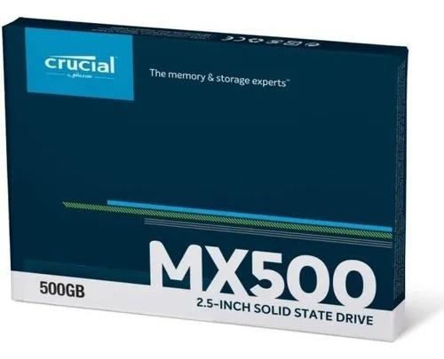 Disco rígido SSD sólido Crucial Mx500 500 GB para PC e laptop - preto