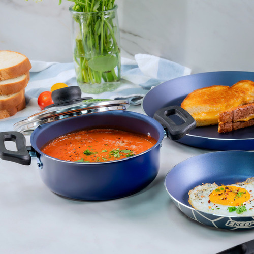 Batería De Cocina Ekco 58524 One 7 Pzas Color Azul Azul