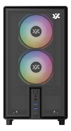 Gabinete Xyz Atom Black 3 Argb Fans Controller Mesh Usb C