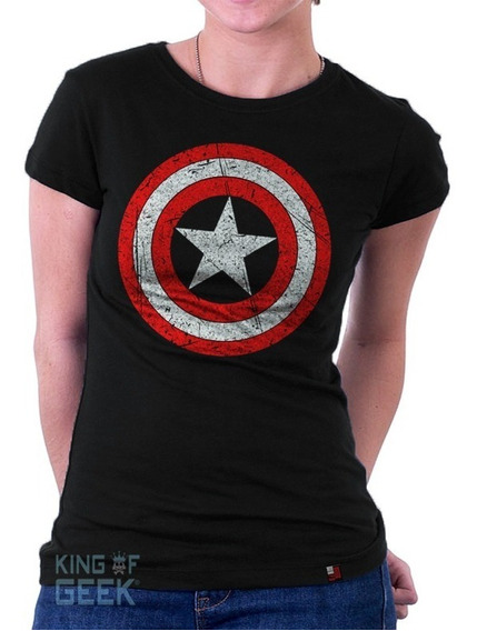 Camiseta Capitao America Feminina | MercadoLivre 📦