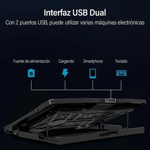 Base De Enfriamiento Para Portátiles De 15,6 Pulgadas Con 6