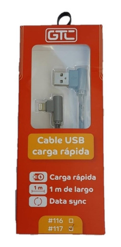 Cable Gtc Carga Rapida 3.0 Usb 1 Metro Data Sync Para iPhone