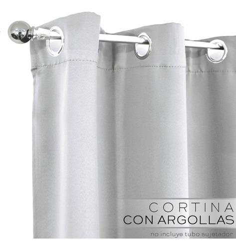 Cortina Blackout Premium 2 Paneles 280x220cm Para Ventana Habitación Sala Color Plata
