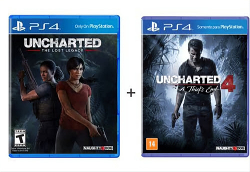 Uncharted 4 +uncharted Legacy Playstation 4 Mídia Física Nf