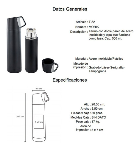 Imagen 6 de 10 de Termo Con Doble Pared De Acero Inox