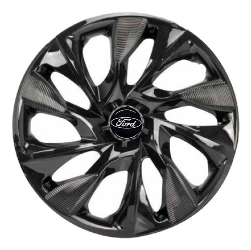 Jogo 4 Calotas Esportiva Aro 14 Ds4 Black Ford Ka Fiesta