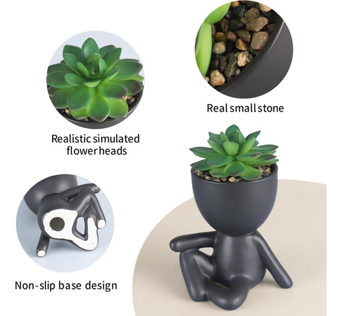 Sumye 3 Piezas Plantas Artificiales Suculentas...