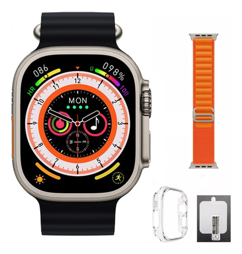Smartwatch Hello Watch 3 Ultra Amoled 4gb Rom Lançament Cor da caixa Prateado Cor da pulseira Silicone Preta/Alpine Laranja