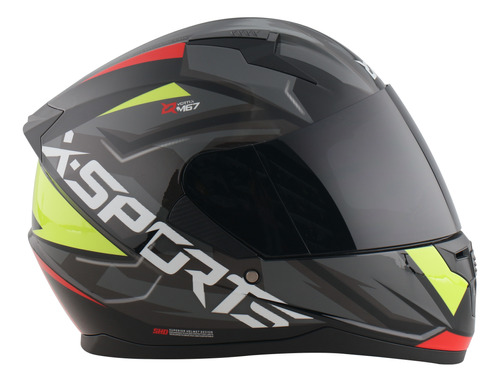 Casco Integral Negro Gris Mate X Sports M67 - Gkmotos.uy