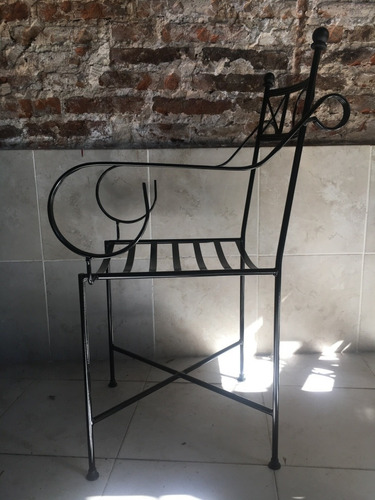 Sillon De Hierro Forjado X2 Unidades Romano Jardin Balcon