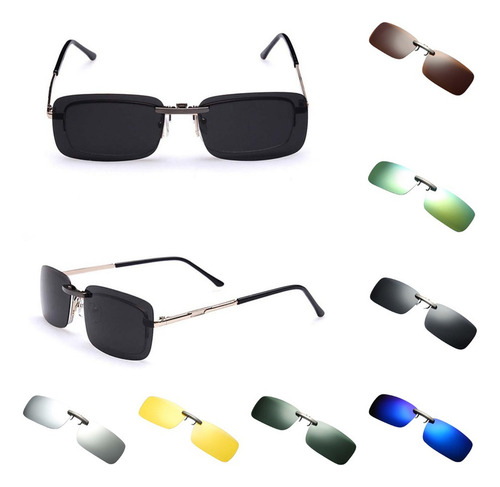 2xunisex Polarized Clip On Flip Up Uv400 Lentes De Sol