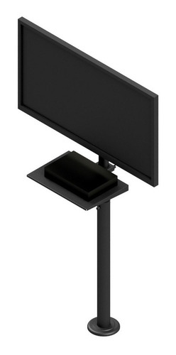 Pedestal Para Tv 32 A 82 Com Bandeja - Fixo De Chão Cor Preto