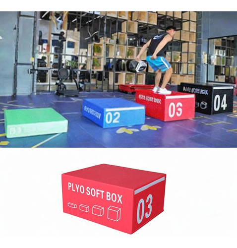 Caja De Salto Pliométrica Multifuncional De Rojo 45cm Alto