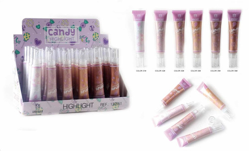 Set De 6 Iluminador De Maquillaje Liquido Pomo 24 Hrs Candy