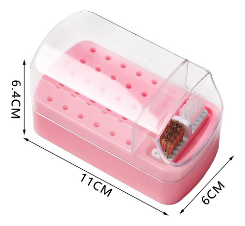 6 Durable Nail Drill Bit Holder Estuche De Molienda Ligero