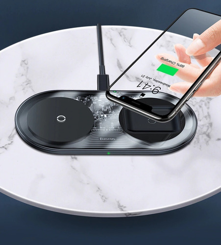 Carregador Wireless 2em1 iPhone 11 Pro Max AirPods Baseus