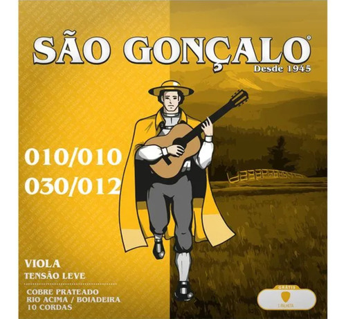 Kit 4 Pctes Cordas 010 Cobre Prata Viola Cebolao Sao Goncalo