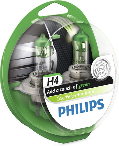 Par De Ampolletas H4 Philips Color Vision Green 