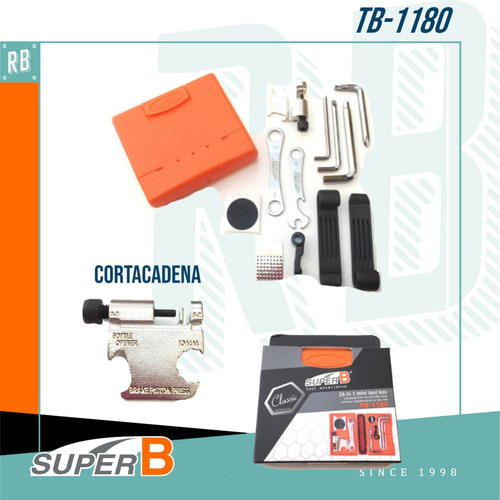 Imagen 3 de 10 de Caja Herramientas Bicicleta Super-b Tb-1180 26f Multifuncion