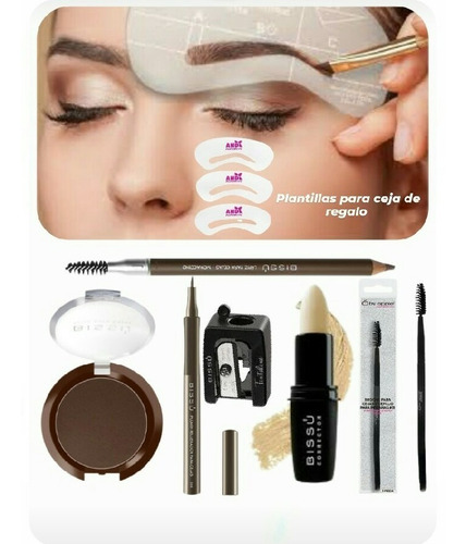 Kit Maquillaje Bissú Para Cejas Lápiz + Sombra + Plumín 