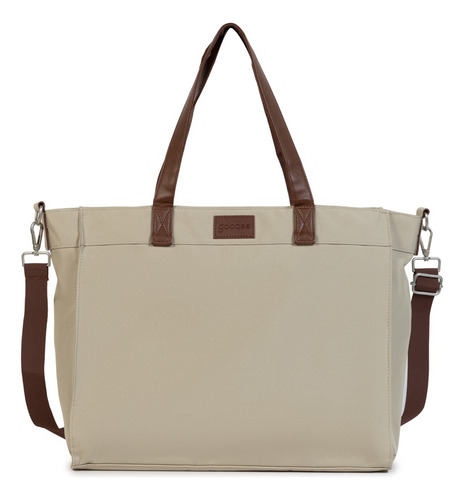 Bolsa Tote Daily Gocase Clear Cor Bege E Caramelo Desenho Do Tecido Lisa