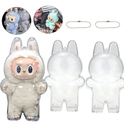 2 Pack Estuches Acrílicos Labubu - Protector para Muñeco y Display Exhibición - Case Macaron Colección Juguetes