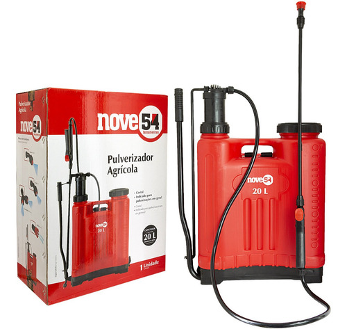 Pulverizador 20 Litros Maquina Passar Veneno Insetcid Nove54 Cor Vermelho