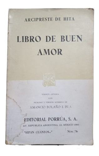 Libro De Buen Amor - Arcipreste De Hita (Usado)