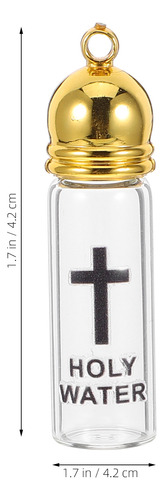 Abalorios De Agua Bendita Con Forma De Cruz De Cristal, Bote