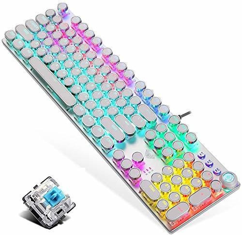 Teclado Mecanico Para Juegos, Interruptores Azules, Cable U